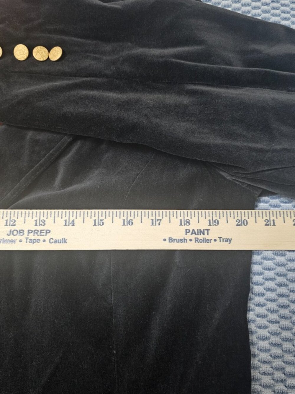 NEW Old Navy Quiet Luxury Black Velvet Blazer Gold  Buttons Paisley Lining  XL - Picture 7 of 8